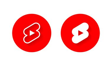 Short video, shorts icon isolated on circle background