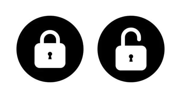 Lock Unlock Padlock Icon Vector Isolated Circle Background — Image vectorielle
