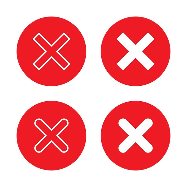 Icon Vector Isolated Circle Background Cross Wrong Error Sign Symbol — ストックベクタ