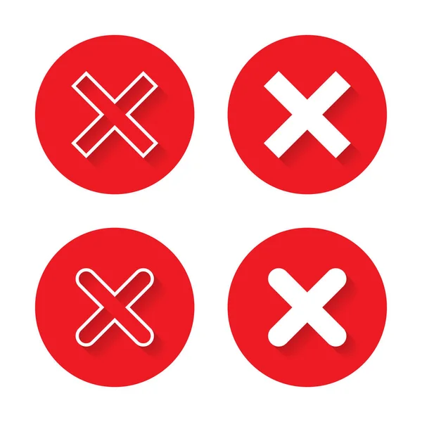 Cross Wrong Error Icon Vector Flat Style — стоковый вектор