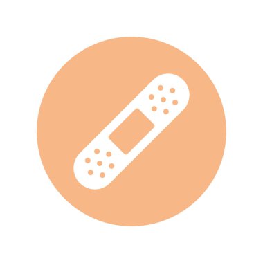 Bandaj, tıbbi alçı ikon vektörü daire arkaplan izole