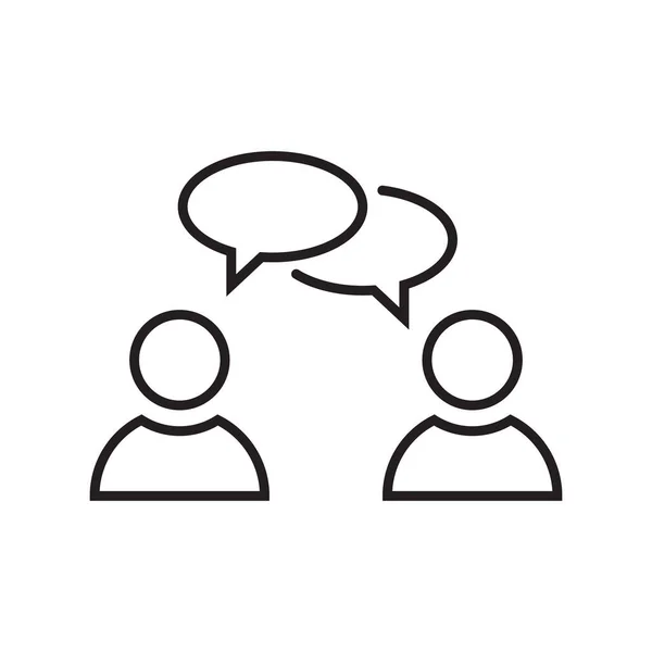 Talk People Icon Vector Line Style Conversation Symbole Signe Discussion — Image vectorielle