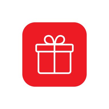 Hediye kutusu simgesi vektörü beyaz arkaplanda izole edildi. Şimdiki işaret simgesi