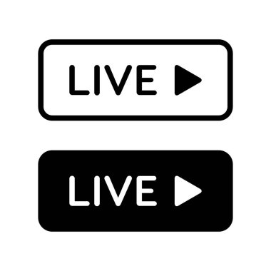 Live streaming video icon vector in clipart style