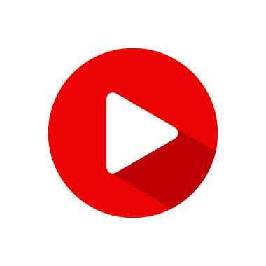 Çember arkaplanda izole edilmiş düğme simgesi vektörünü çal