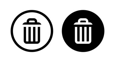 Çember arkaplanda izole edilmiş çöp kutusu, çöp kutusu simgesi vektörü