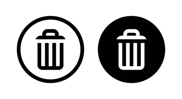 Lixeira Lixo Vetor Ícone Lata Lixo Isolado Fundo Círculo — Vetor de Stock