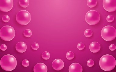 Gerçekçi küre geometrik mor tasarım elementleri yuvarlak balon deseni 3d pembe top posterler, afişler, pankartlar için güzel arka plan