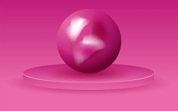 Ρεαλιστική Σφαίρα Γεωμετρικό Μωβ Σχεδιασμό Στοιχεία Κύκλο Μοτίβο Φούσκα Ροζ — Διανυσματικό Αρχείο