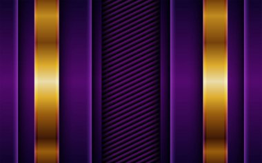 Karanlık boşluk tasarımı modern fütürist vektör arkaplan illüstrasyonuna sahip soyut altın metalik mor ışık yönü