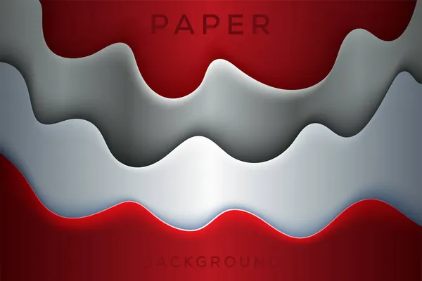 Cadre Métal Abstrait Rouge Blanc Métallique Avec Design Ligne Argenté — Image vectorielle
