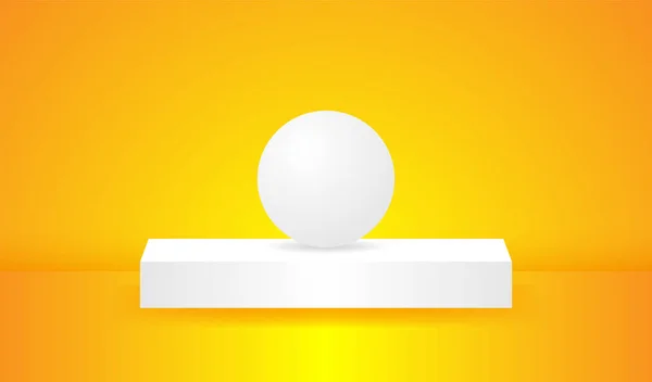 Modern Room Yellow Podium Stand Background Illuminate Light Style Showing — Stock Vector