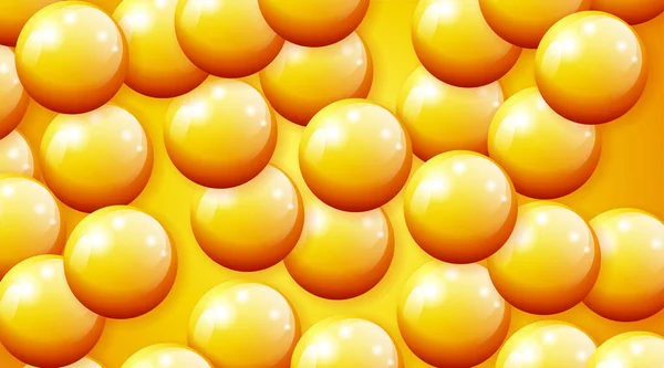 Δημιουργική Πορτοκαλί Μαλακό Ρεαλιστικές Σφαίρες Κίτρινο Χρώμα Μπάλες Γεωμετρικό Πανό — Διανυσματικό Αρχείο