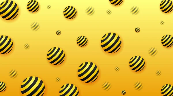 Esferas Realistas Suaves Naranja Creativa Banner Geométrico Bolas Colores Amarillos — Archivo Imágenes Vectoriales