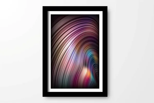 Cartaz Colorido Abstrato Com Efeito Forma Líquida Fluxo Textura Vibrante —  Vetores de Stock