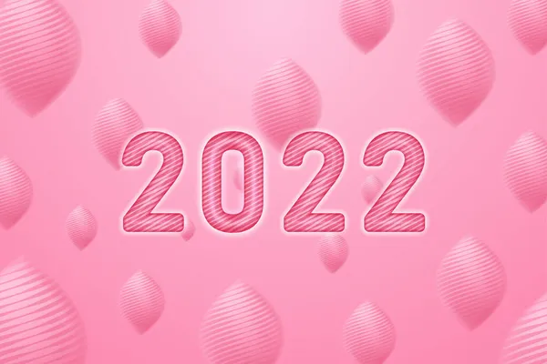 Belle Bannière Happy New Year 2022 Avec Fond Rose — Image vectorielle