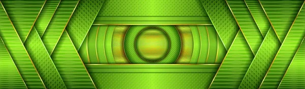 Luxuriöses Helles Grün Mit Goldenem Effekt Stil Überlappt Strukturiertes Layerdesign — Stockvektor