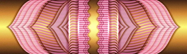 Елегантний Фон Рожевим Фіолетовим Папером Золотою Світлою Прикрасою — стоковий вектор