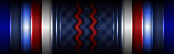 Abstracto Clásico Rojo Geométrico Metálico Sobre Fondo Azul Oscuro — Archivo Imágenes Vectoriales