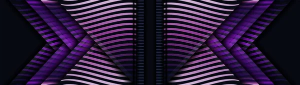 暗い幾何学的背景を持つ光の効果紫色の輝き — ストックベクタ