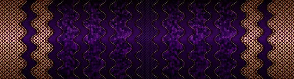 现代典雅的金和阴影深紫色叠层 — 图库矢量图片