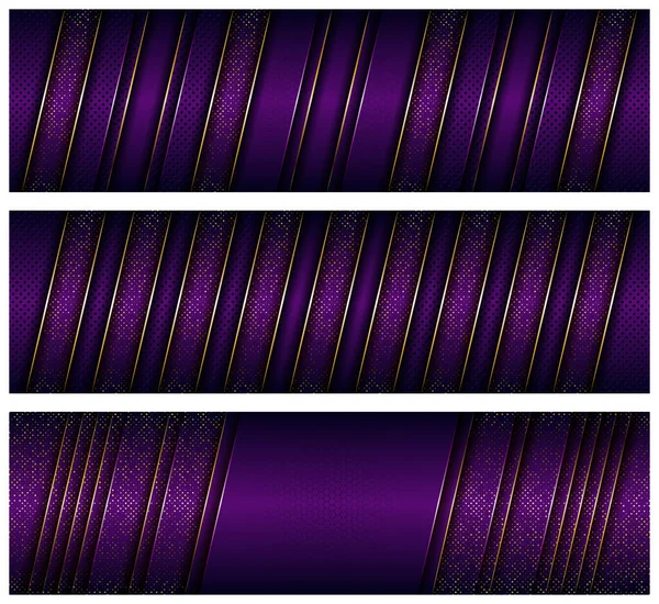 Абстрактный Геометрический Роскошь Фиолетовый Перекрытия Слоев Фона Золотой Комбинацией — стоковый вектор