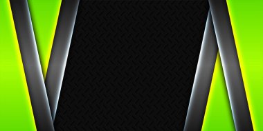 Soyut modern fütüristik teknoloji yeşil kireç ışık çizgisi gölgesi siyah boş uzay tasarım çizimi illüstrasyonu