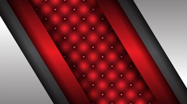 Modern fütüristik arka planda modern soyut kırmızı metalik tasarım. Duvar kağıdı ve afiş şablonu için metal çerçeve geometrik dijital teknoloji kavramı