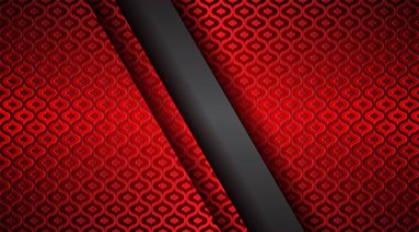 Modern fütüristik arka planda modern soyut kırmızı metalik tasarım. Duvar kağıdı ve afiş şablonu için metal çerçeve geometrik dijital teknoloji kavramı