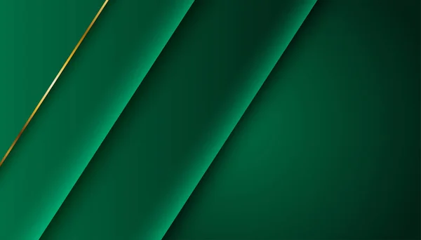 Бумага Зеленом Стиле Золотой Линией Темном Фоне Презентации — стоковый вектор