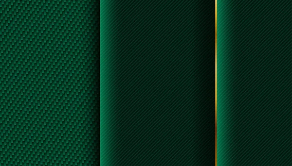 Бумага Зеленом Стиле Золотой Линией Темном Фоне Презентации — стоковый вектор
