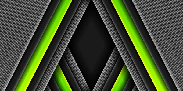 Abstrait Moderne Futuriste Technologie Vert Lime Ombre Ligne Lumière Sur — Image vectorielle