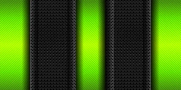 Astratto Moderna Tecnologia Futuristica Verde Linea Luce Calce Ombra Nero — Vettoriale Stock
