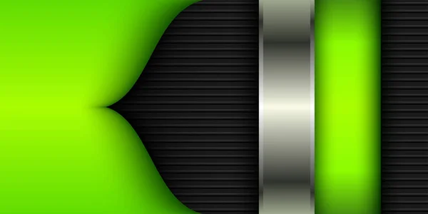 要旨近代的な未来技術黒の空白の空間デザインベクトル図上の緑のライムライン影 — ストックベクタ