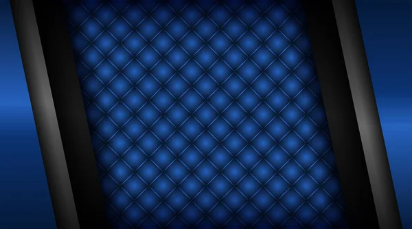 黒のデザインの抽象的な青の光現代の豪華な未来的な技術の背景ベクトルイラスト コントラストダークグレー幾何学ストライプ技術バナーデザイン — ストックベクタ
