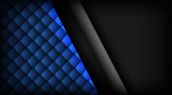 摘要蓝光在黑色设计现代豪华未来技术背景下的应用 深灰色几何条纹对比技术横幅设计 — 图库矢量图片