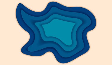 El ilanları, sunumlar ve afişler için el ilanları, kağıt oyma sanat tasarımı için soyut akışkan mavi okyanus dalgası deniz afişi arka plan çizimi