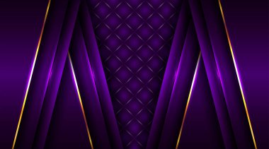 Lüks altın çizgili arka plan zarif mor tonlar üç boyutlu soyut tarzda. Lüks altın çizimi modern şablon lüks katman tasarımı