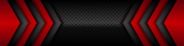 Soyut 3d metalik kırmızı parlak siyah çerçeve düzeni modern teknoloji tasarımı. Modern dark metal konsept sancak vektör şablonu arka planı