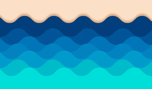 Abstrakcyjny Płyn Niebieski Ocean Fala Morska Pionowy Sztandar Tło Ilustracja — Wektor stockowy