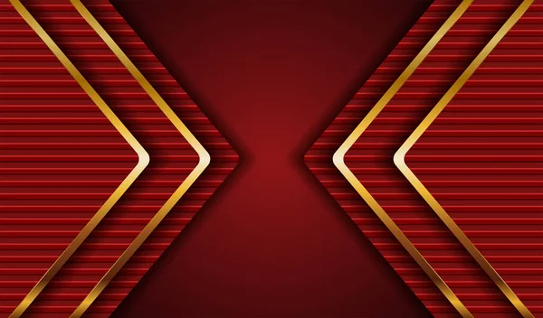 Темно Червоний Золотий Абстрактний Фон Розкішний Світло Золотий Лінійний Шаблон — стоковий вектор