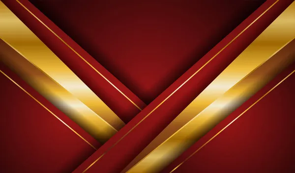 ダークレッドとゴールド抽象的な背景高級ライトゴールドラインテンプレートプレミアムデザイン 表紙雑誌 ポスター チラシ 招待状のためのエレガントな形状の紙の要素の装飾イラスト — ストックベクタ