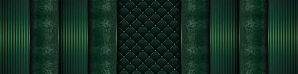 Luxusní Tmavě Zelené Pozadí Překrývající Vrstvou Deep Emerald Vzor Vintage — Stockový vektor