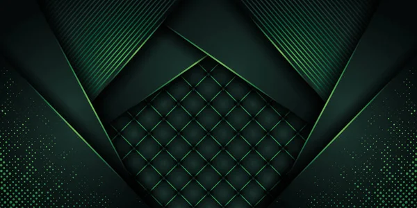 Fond Moderne Vert Combiner Avec Superposition Couches Effet Lumière Éléments — Image vectorielle