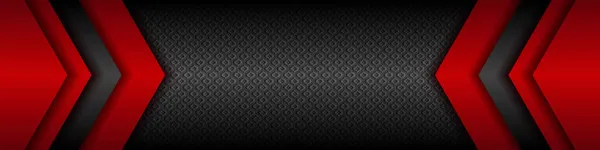 三维金属红色闪亮的黑色框架布局现代工艺设计 现代黑金属企业概念横幅矢量模板背景 — 图库矢量图片