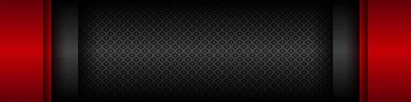 三维金属红色闪亮的黑色框架布局现代工艺设计 现代黑金属企业概念横幅矢量模板背景 — 图库矢量图片