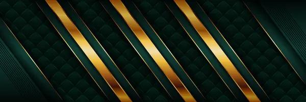Абстрактный Современный Роскошный Зеленый Золотой Дизайн Металлические Светящиеся Золотые Линии — стоковый вектор