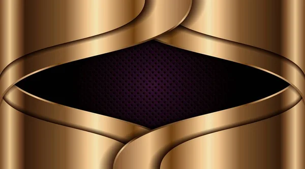 摘要豪华紫色组合与金黄色叠层背景 现代创意深色海军奢侈金线重叠风格设计 — 图库矢量图片