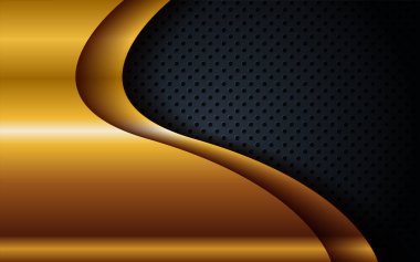 Soyut lacivert donanma kombinasyonu ve altın çizgili arka plan. Şatafatlı siyah kağıt, konsept tasarımda üst üste biniyor. Vektör İllüstrasyonu