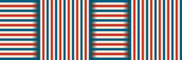 Horizontal Geometric Stripe Banner Media Cover Template Vintage Blue Background — Stock Vector